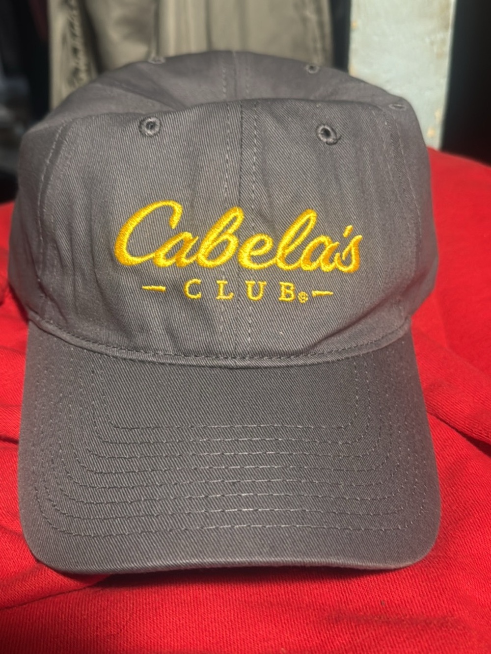 Cabela's Gray Baseball Cap with Yellow Embroidered Logo